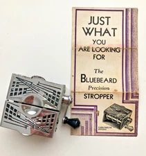 VINTAGE ART DECO PRECISION BLUE BEARD RAZOR STROPPER BEARDSLEY & WOLCOTT MFG CO