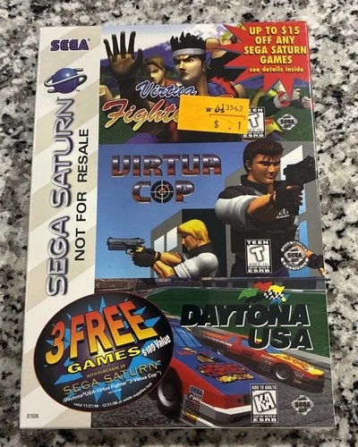 Sega Saturn 3 Free Games Pack Virtua Fighter 2  Virtua Cop Daytona New Sealed