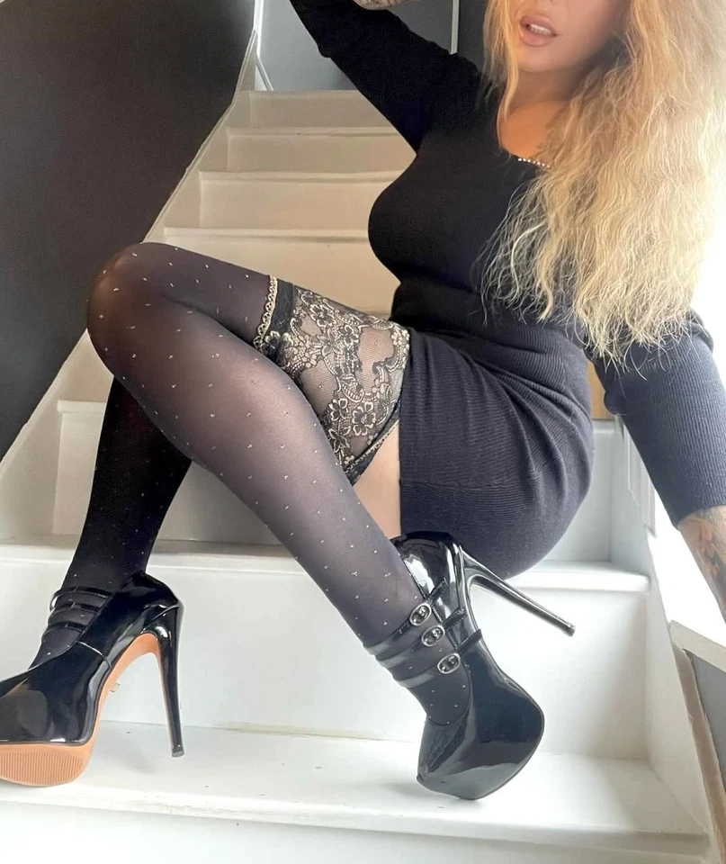 Fiore Notte 40DEN Halterlose Strümpfe Schwarz S-L Damen Nylons Damenstrümpfe - Bild 3 von 4