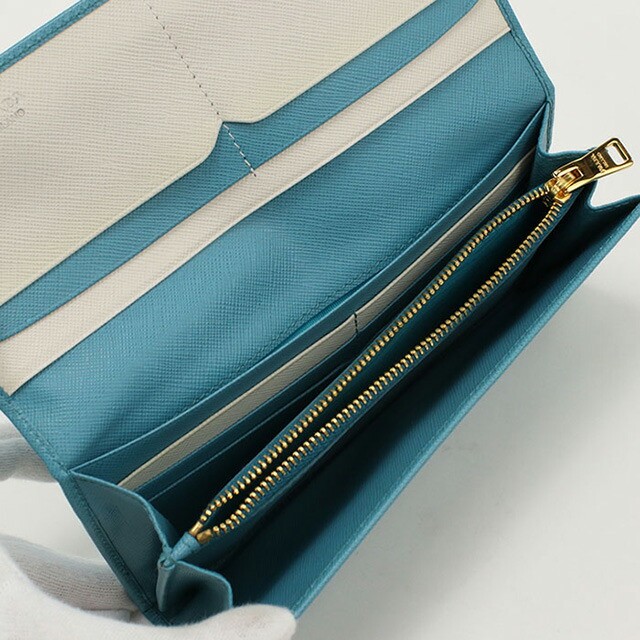 Prada Long Wallet Bi-Fold Coin Women'S Saffiano Multicolor