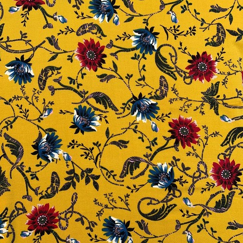 Floral Paisley Aztec Tropical 100% Viscose Challis Soft Draping Dress Fabric - Picture 22 of 91