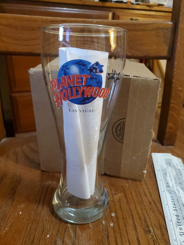 Planet Hollywood Las Vegas 8.5" Pilsner Beer Glass Used good shape collectible