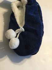 New Sherpa Lined Cozies Slippers - Navy Blue - S/M 6-7.5