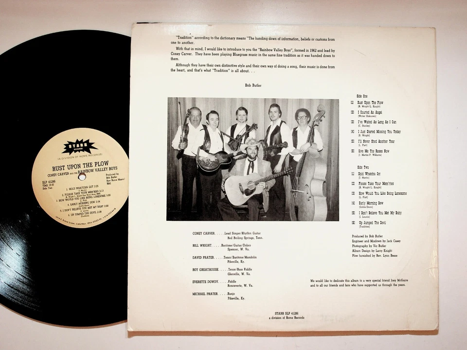 Coney Carver And The Rainbow Valley Boys Rust Upon The Plow Bluegrass Vinyl VG+ - Image 2 of 4