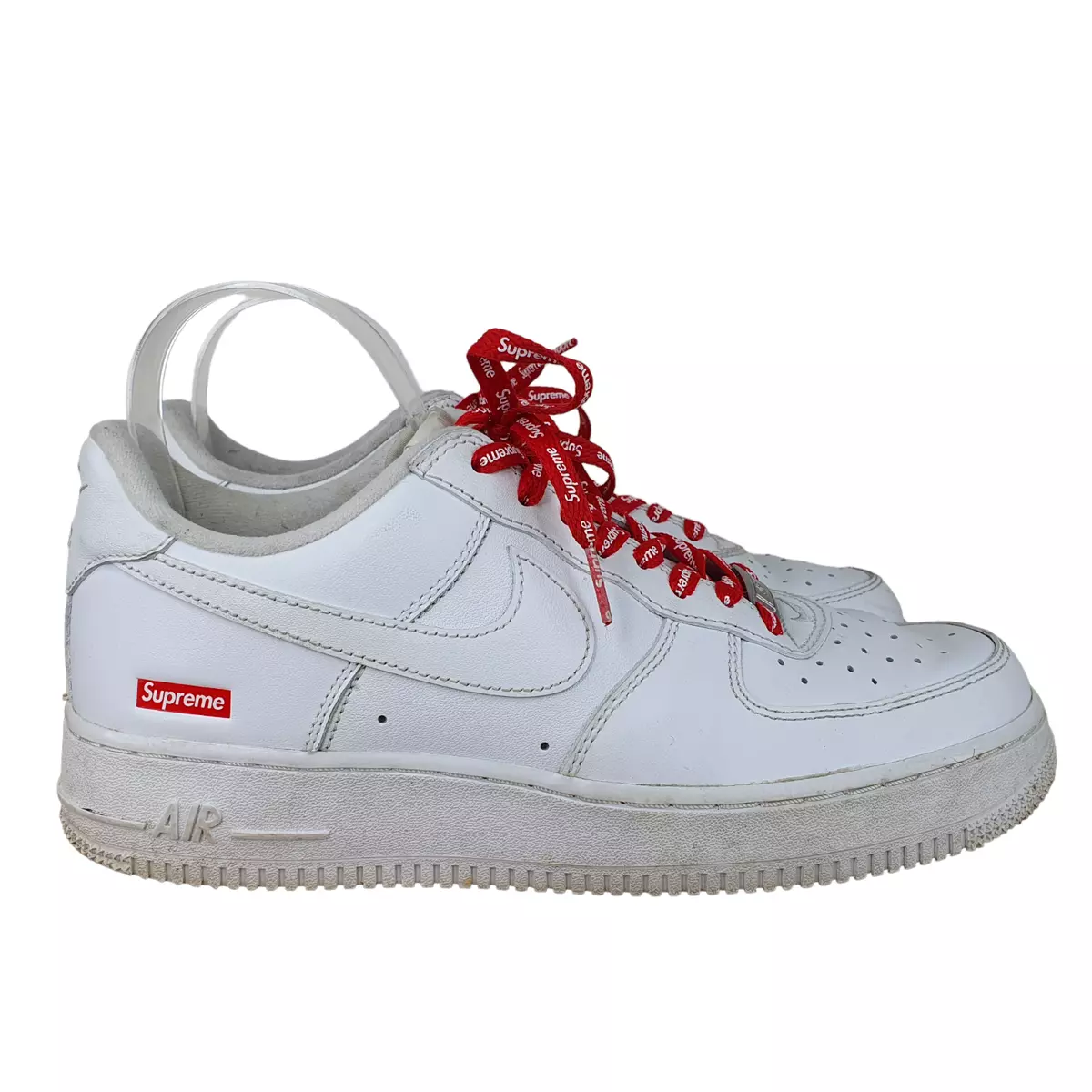 Air force 1 leather low trainers Nike x Supreme White size 45 EU