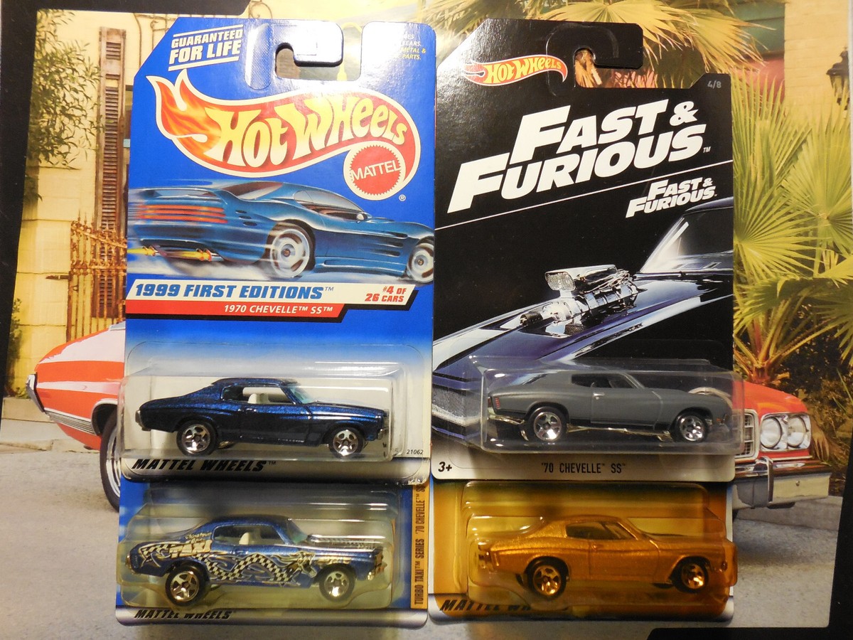 Hot Wheels 1970 CHEVELLE SS LOT 4 Fast & Furious TURBO TAXI
