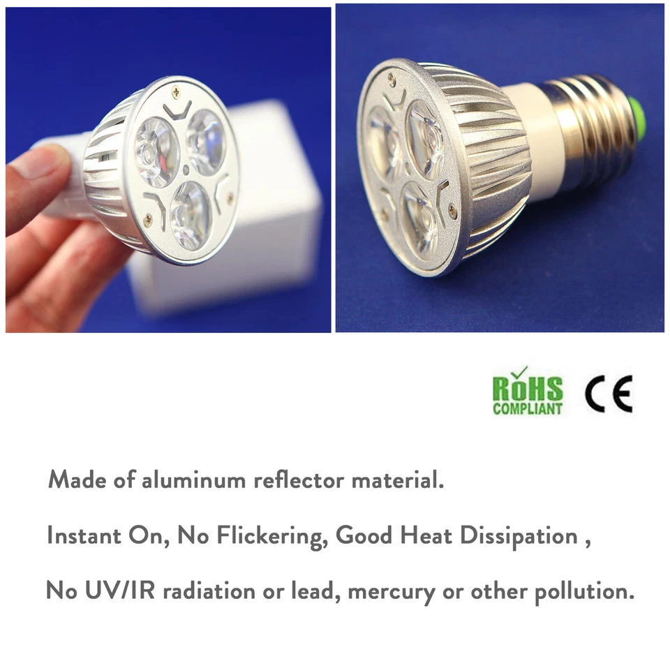 Multicolor Light Dimmable LED Spotlight Bulbs 3W MR16 GU10 GU5.3 E27 E14 12V 24V - Image 2 of 4