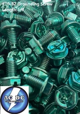 HEX WASHER GROUND SCREW 10-32 X 3/8 GREEN You Choose Pack size: