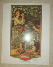 Coca Cola  LITHOGRAPH PRINT--Norman Rockwell--Boy And Dog (11" x 14") NOS