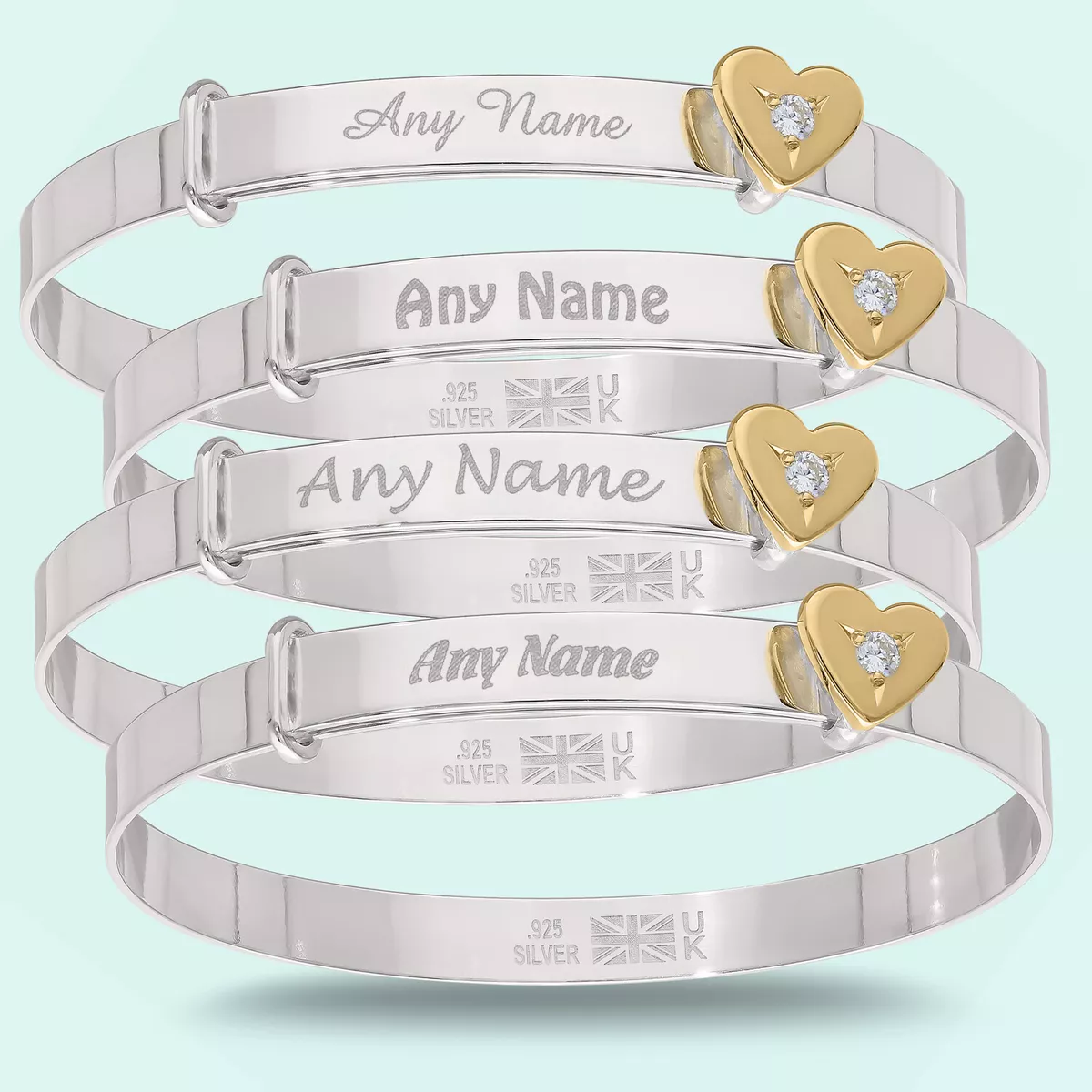 Personalised christening bracelet sale