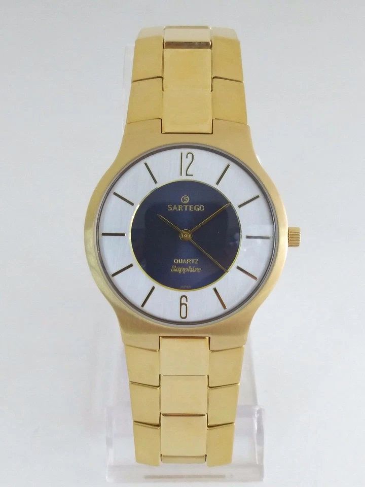 Sartego Seville quartz sapphire 50 meter Gold tone men's watch SVQ223 - Image 2 of 4