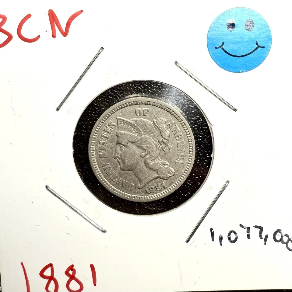 1881 Three Cent Piece – Historic U.S. Nickel Coin - Image 3 of 4