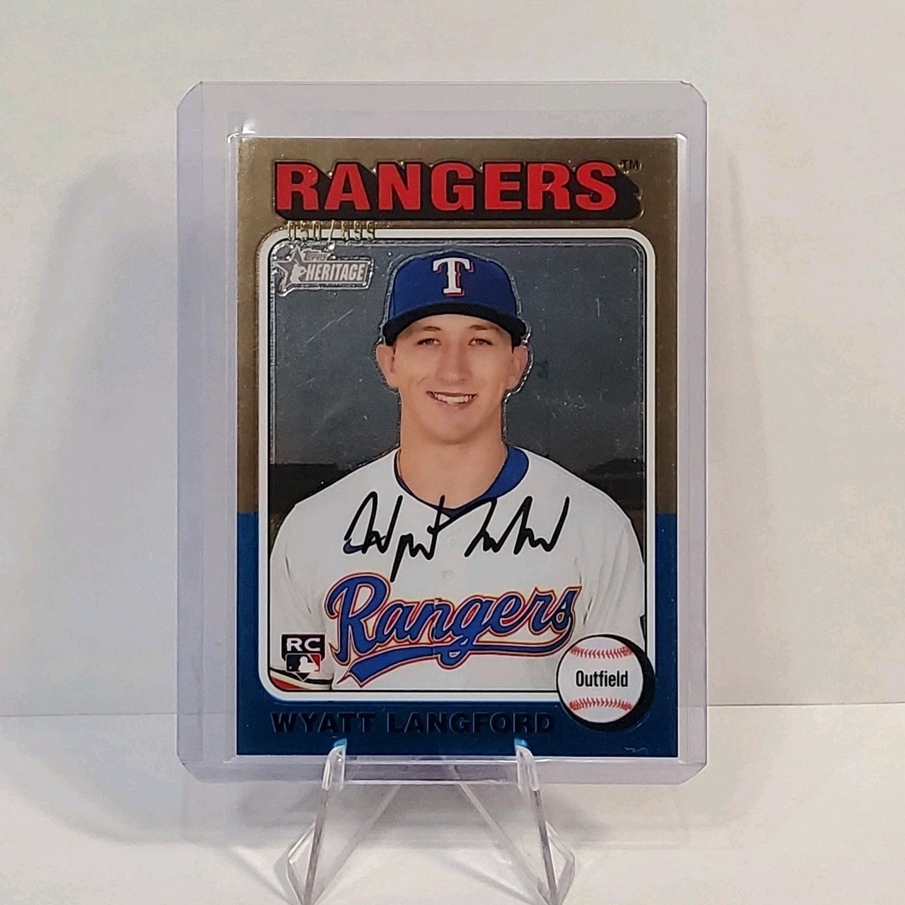 2024 Topps Heritage Wyatt Langford #/699 Chrome RC SP 581 Parallel Rangers