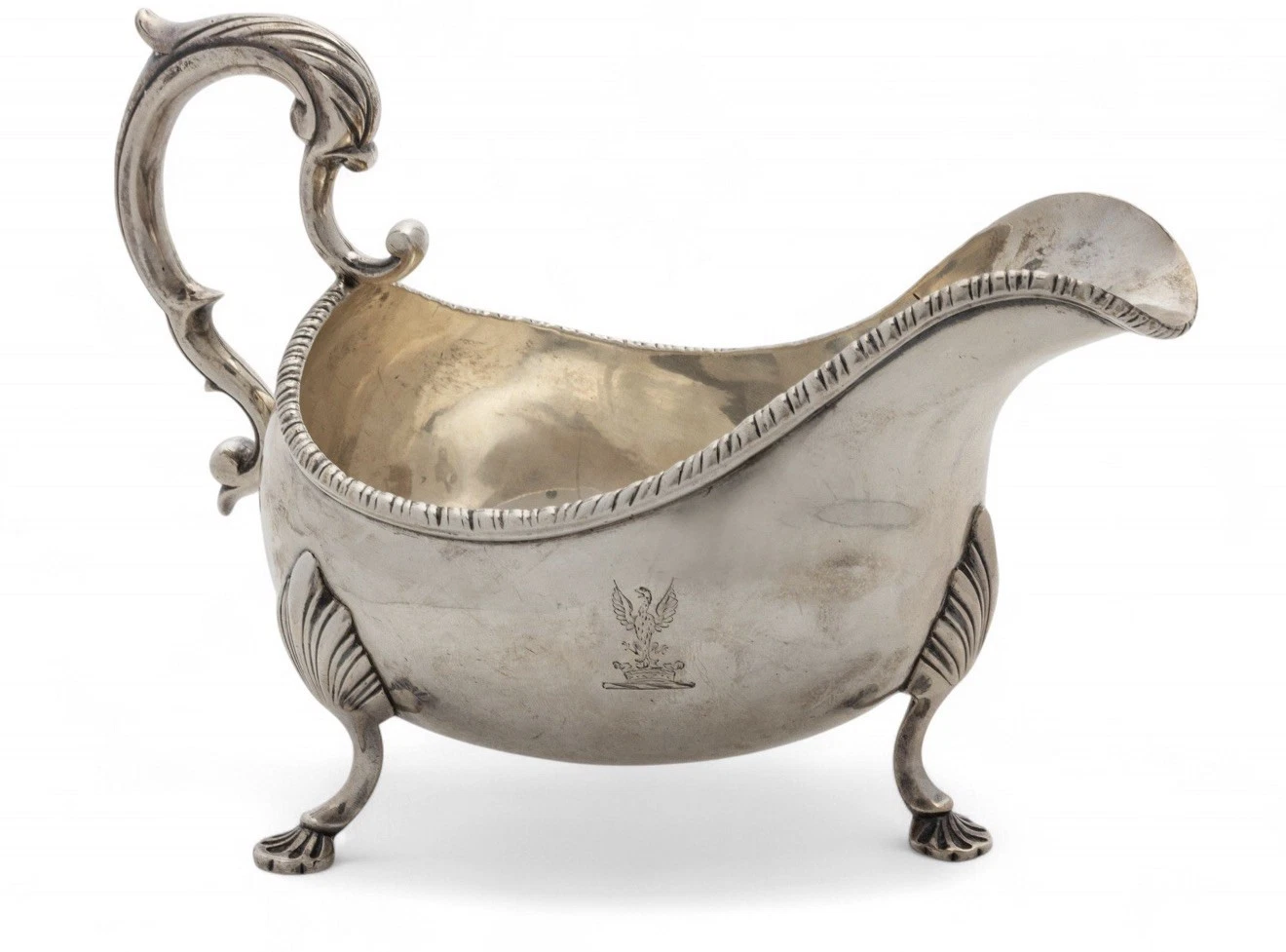 William Hughes, Dublin Ireland, Sterling Silver Sauce Boat, EST. 1772 13.1 Oz