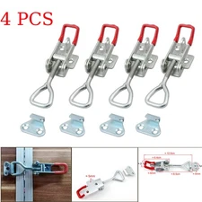 4x Stainless Steel Cabinet Box Lever Handle Toggle Catch Latch Lock Clamp Hasp