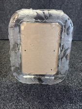 Vtg Crystal Clear Glass/Etched/Floral Picture Frame 5" X 7"