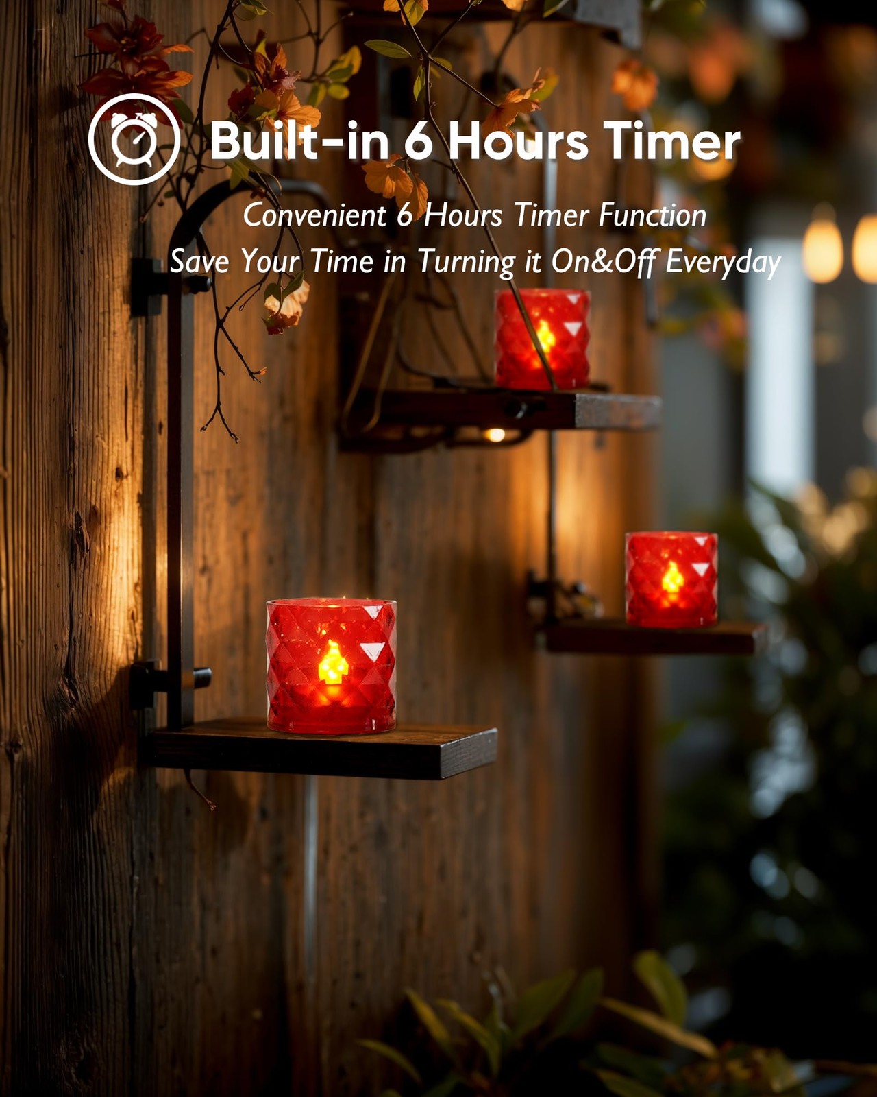 2" x 2" Acrylic Votive Candle Holders with Auto Timer Flameless Led Tealight,...