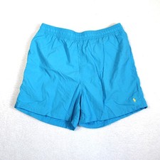 Polo Ralph Lauren Swim Trunks Mens XL Blue Yellow Pony Mesh Lined Shorts Beach