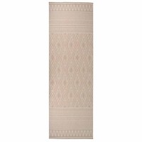 Outdoor-Teppich Flachgewebe 80X250 Cm Braun Gestreift