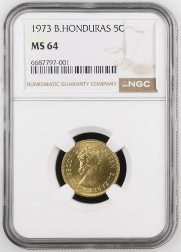 British Honduras 5 Cents 1973 NGC MS 64