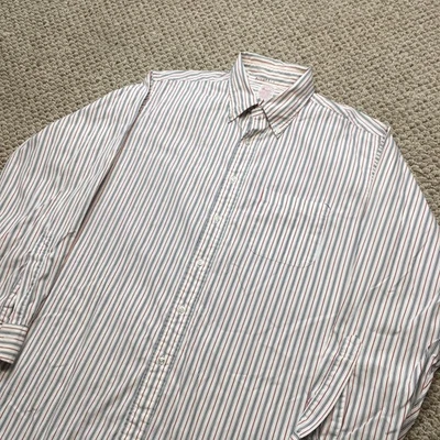 Vintage Brooks Brothers Makers Shirt Mens XL White Stripe Long Sleeve USA - Image 1 of 4