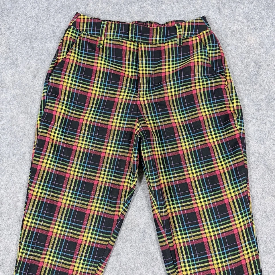 Pantalones a Cuadros Arco Iris Hot Topic Para Mujer Talla XS (Real 25x28.5) Multicolores Foto 2 de 4