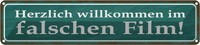 Blechschild 10X46 Cm Herzlich Willkommen Im Film Spruch Zitat Deko Geschenk Meta
