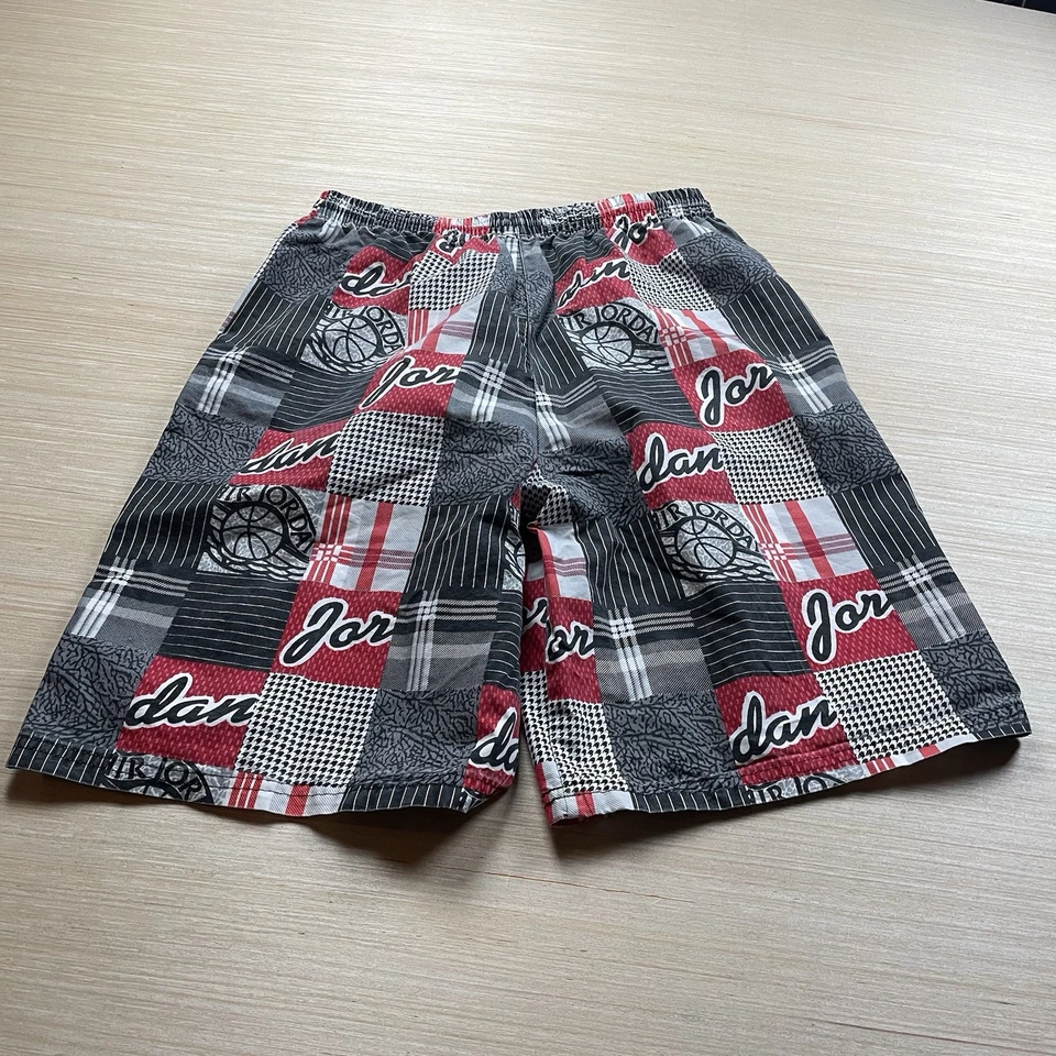 Vintage Nike Air Jordan Wings Shorts Youth Boys Size L Patchwork Y2K 90s - Image 2 of 4