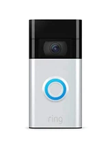 Ring Battery Doorbell, Satin Nickel, Live View, Motion Detection - Reconditioned