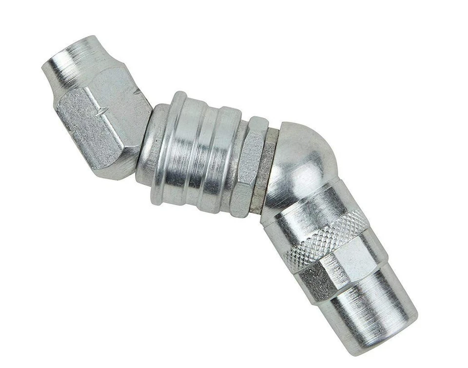 Zinc-Plated Swiveling Grease Coupler - 3-Jaw Design for Effective Lubrication - Image 3 of 4