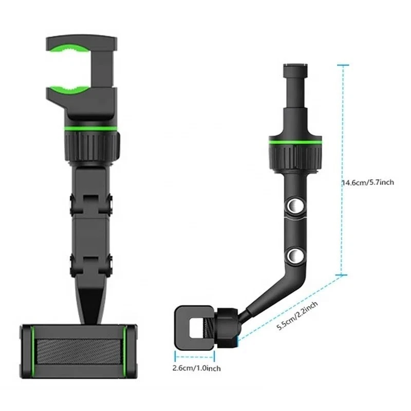 Car Mount Holder Cellphone Stand Rear-View Mirror Clip 360 Universal - Image 4 of 4