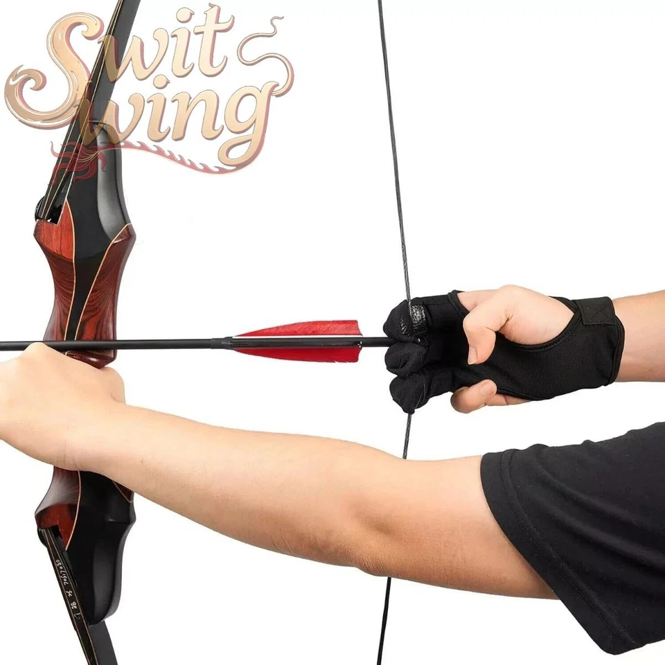 Archery Gloves 3 Fingers Protected Design Arrow Guard for Compound Bow Shooting - Image 3 of 3