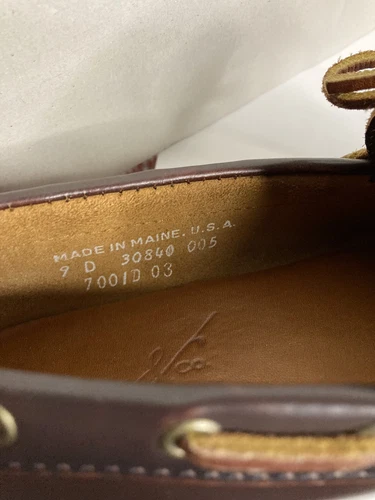 Rancourt Leather Upper & Soles, Boat Shoes Brown Size 9D VGC Made In USA - Picture 8 of 8