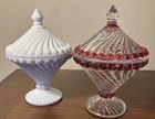 VTG Westmoreland Glass Ball and Swirl Candy Dishes # 1842 - 2 available