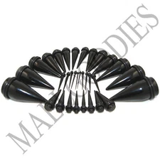V024 Acrylic Black Stretchers Tapers Expander Ear Plugs 14G ~ 1" 1.6mm ~ 25mm 