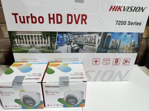 hikvision camera system. DVR Recorder And 2x 3k ColorVu Cameras.