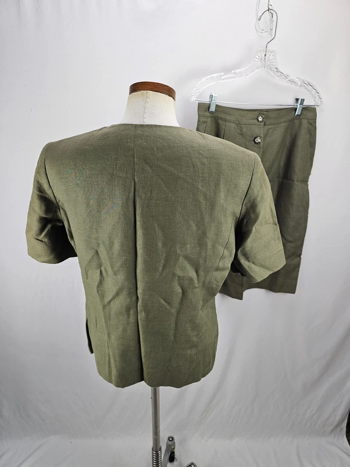 Женская зеленая льняная юбка-костюм Liz Claiborne 12 - Изображение 4 из 4