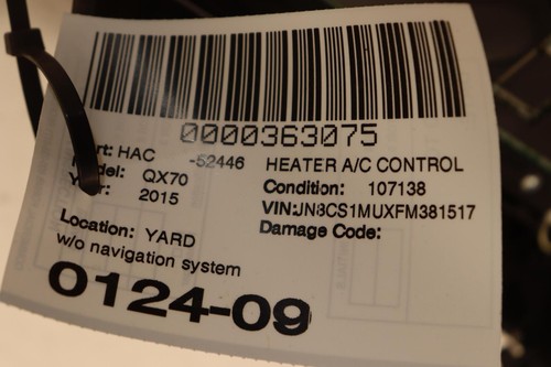 2014-2017 INFINITI QX70 DSAHBOARD RADIO MEDIA & CLIMATE CONTROL PANEL OEM - Picture 12 of 12