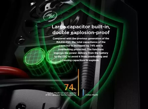 Hobbywing MAX10 G2 140A EZRun 3665 2400kv Sensored Waterproof 1/10 Brushless 4s# - Picture 9 of 20