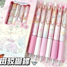 Butterflies  Pastel Gel Pen 1x Piece Kawaii Black Pink Moka