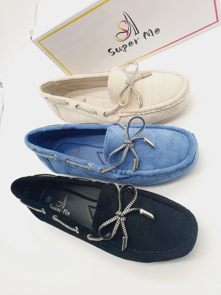 Ballerina Damen Schuhe Strass Mokassin Loafer Sommer Schwarz Beige  