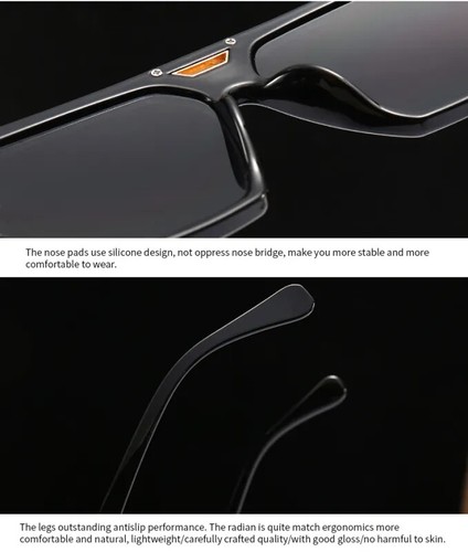Men Designer Stylish Square Metal Sunglasses Fashion Square Gold Hip Hop Model - Picture 24 of 32