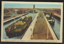 pk05764:Postcard-Vintage Clevelander & Kindersley,Lock 5,Welland Canal,Ontario