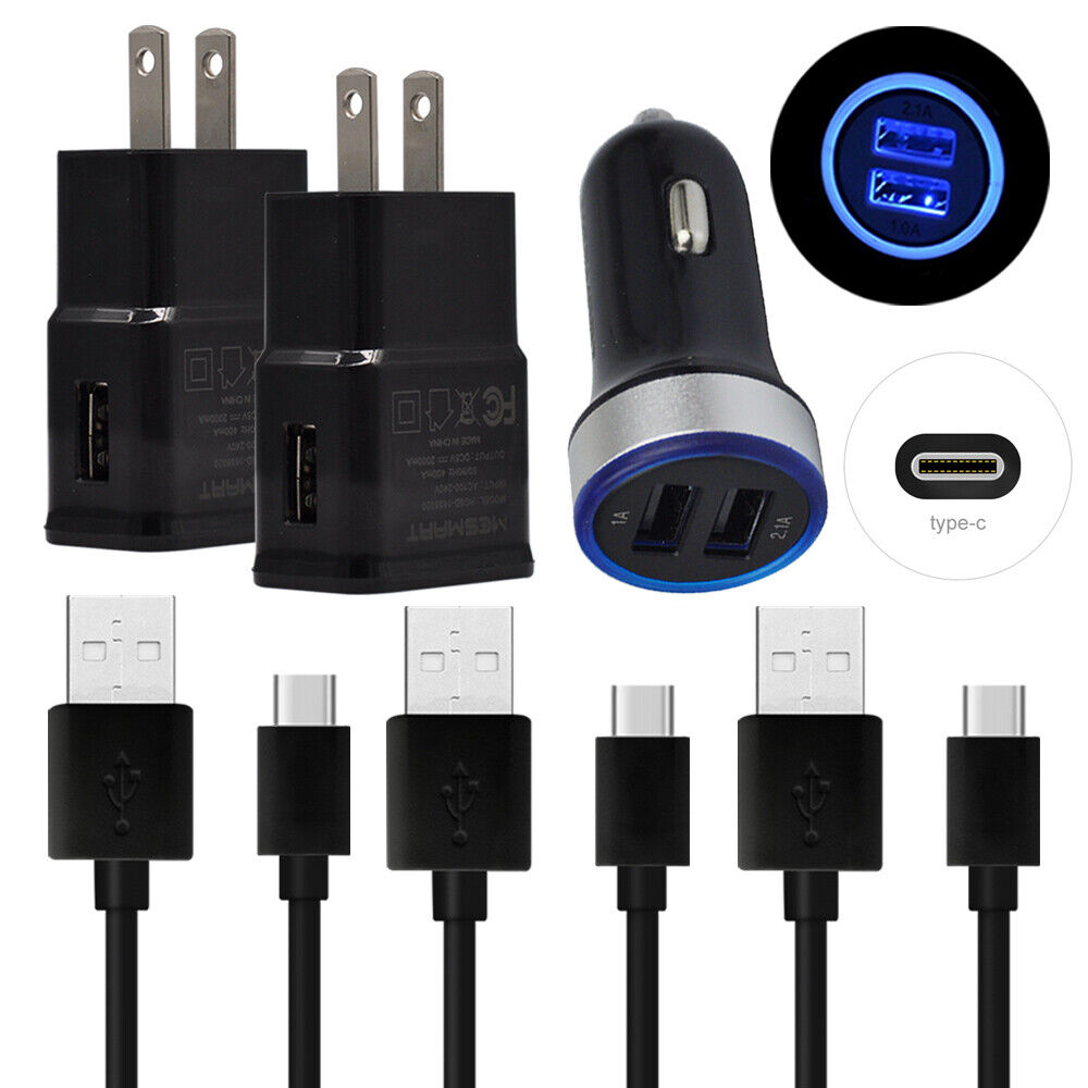 For Samsung Galaxy A20e A21 A50 A51 A52 Cell Phone Wall Charger USB Type C Cable