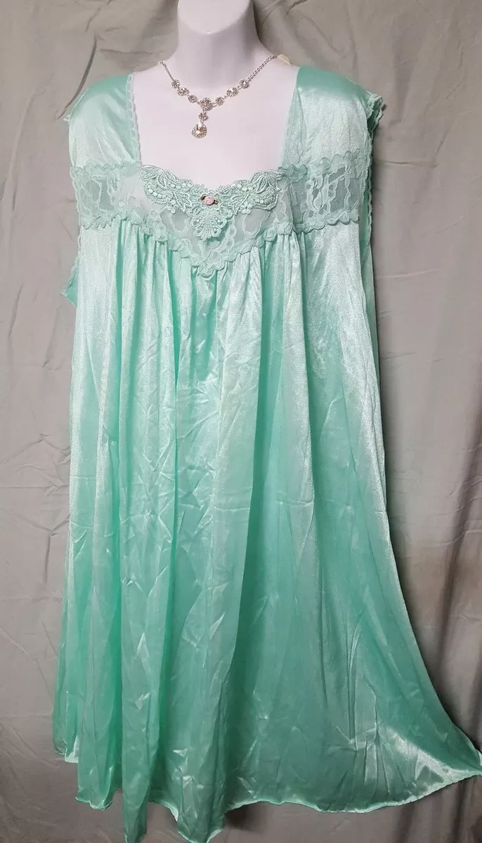 Woman Within Nightgown Pink Blue Green Purple Sleeveless M L 1X 2X
