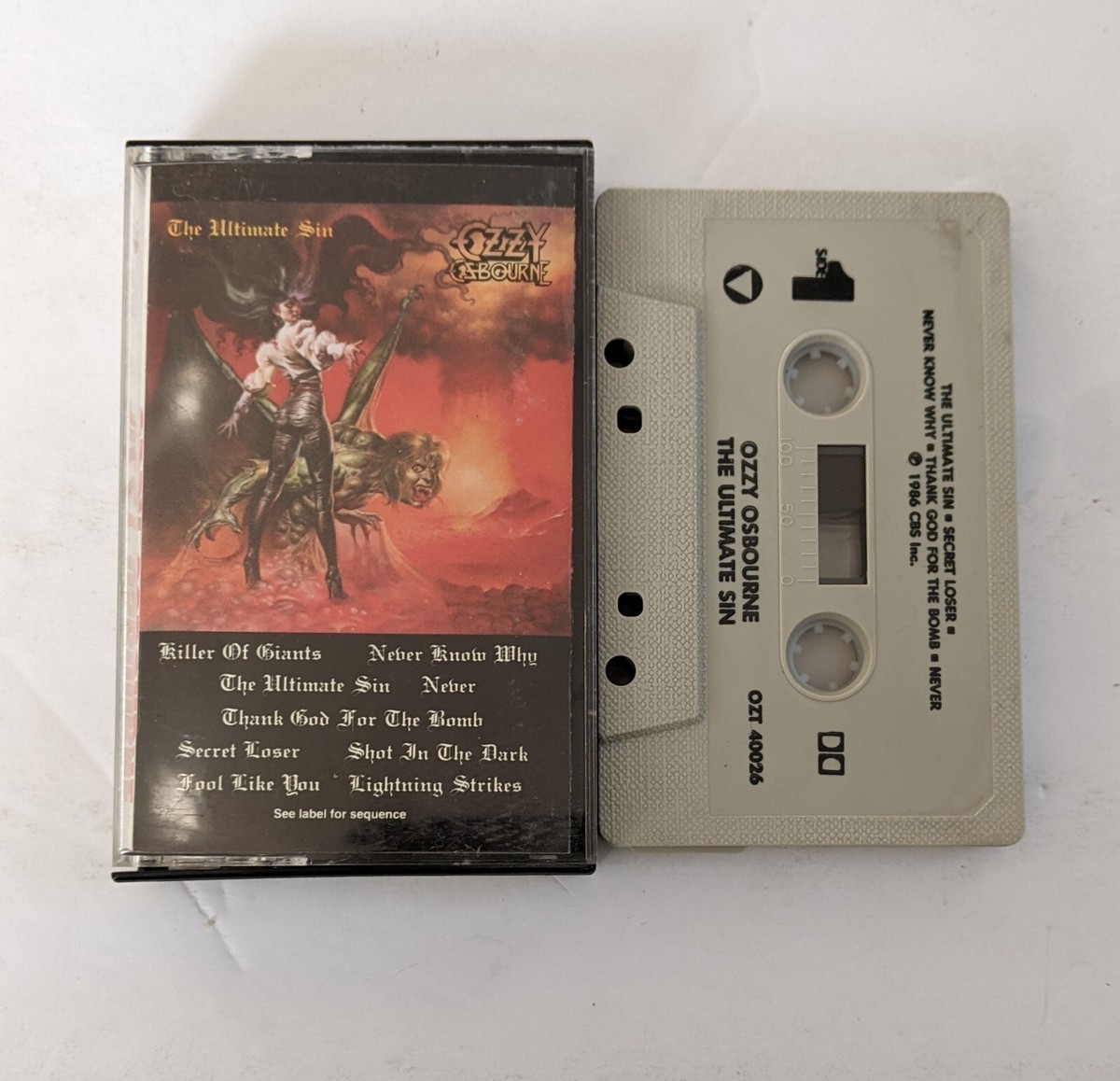The Ultimate Sin by Ozzy Osbourne Tape Cassette Jan 1986