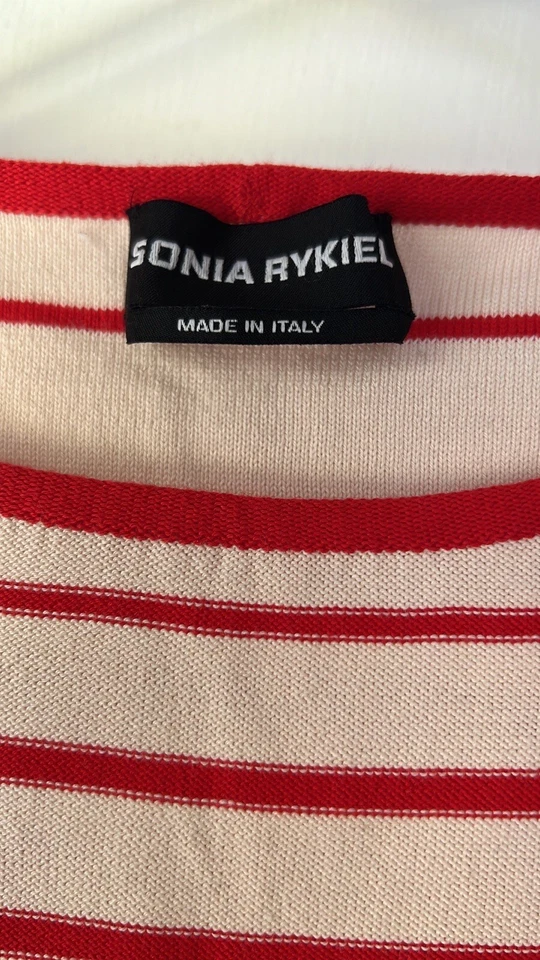 Blusa Top SONIA RYKIEL Rayas 100% Algodón Top M Foto 3 de 4