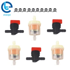 AM36141 697947 698183 In Line 1/4" Fuel Gas Filter Shut Cut Off Valve Clamp 3Kit