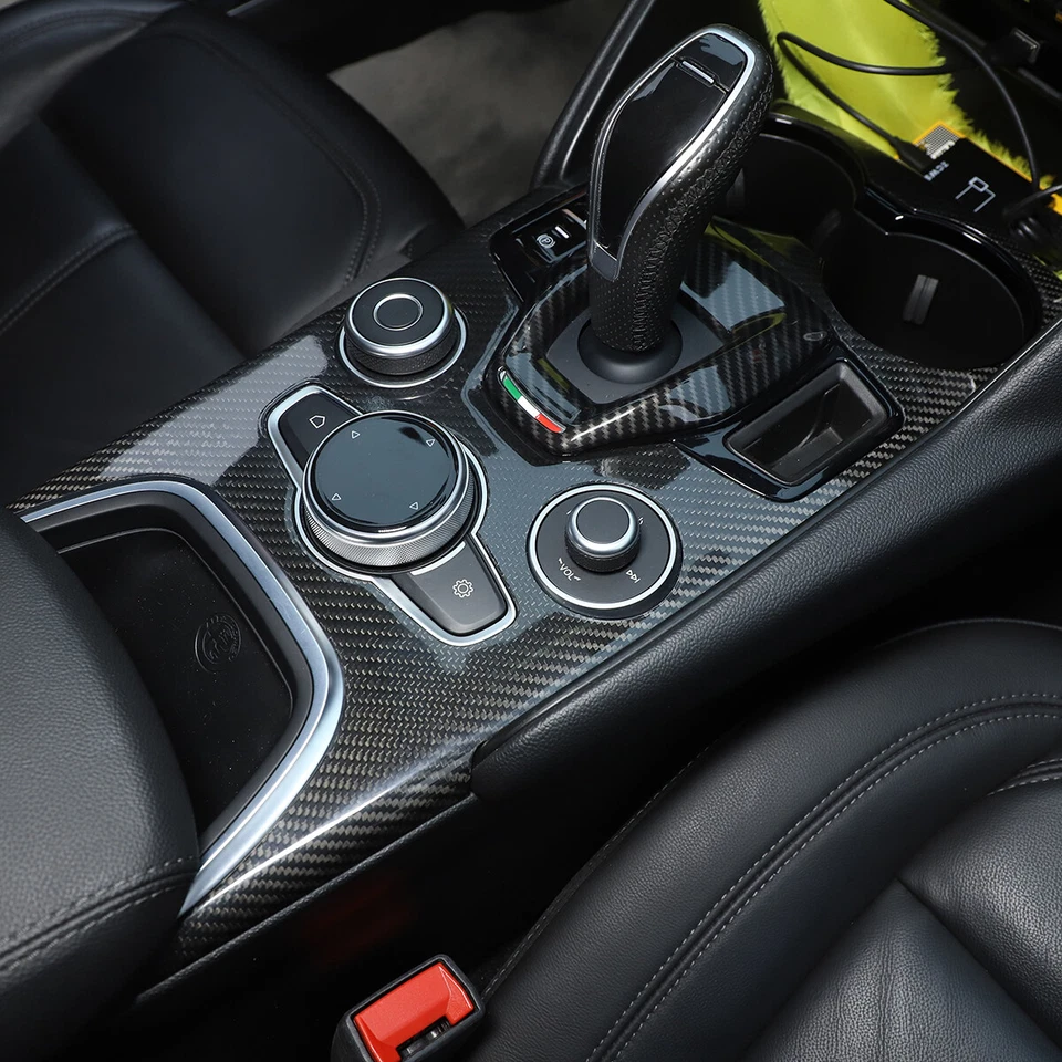 Real Carbon Fiber Gear Shift Box Panel Cover For Alfa Romeo Giulia 2020-2022 US - Изображение 3 из 4