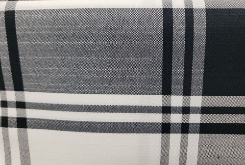 Fabric Printed Tablecloth 60"x84" Oblong, WHITE, BLACK & GREY, JOHNSON PAID, BM - Picture 7 of 11